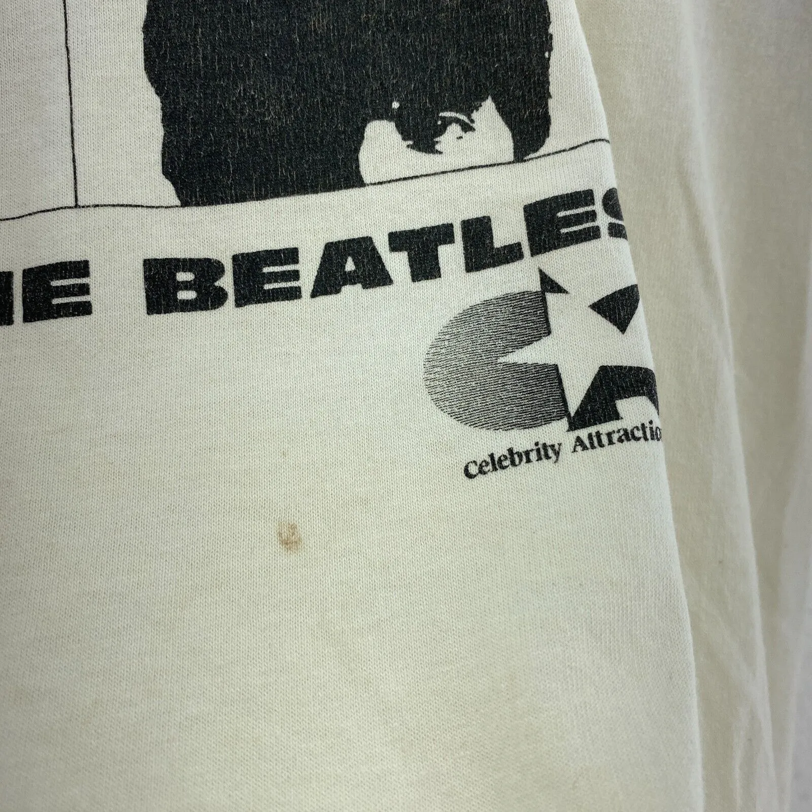 As The Beatles 1964 Vintage White T-shirt Size L Single Stitch