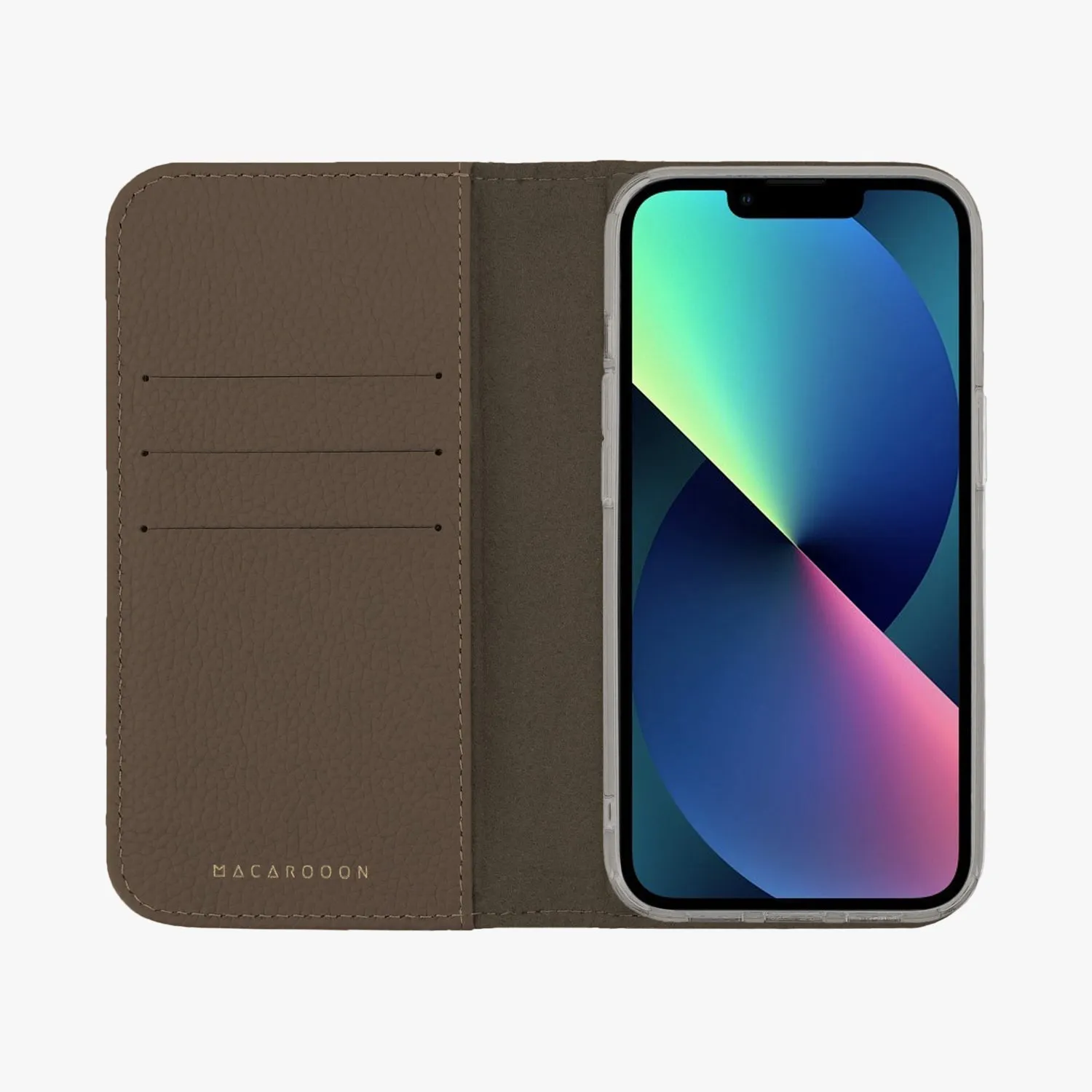 iPhone 14 Plus MagSafe Leather Flip Cover with Clear Case