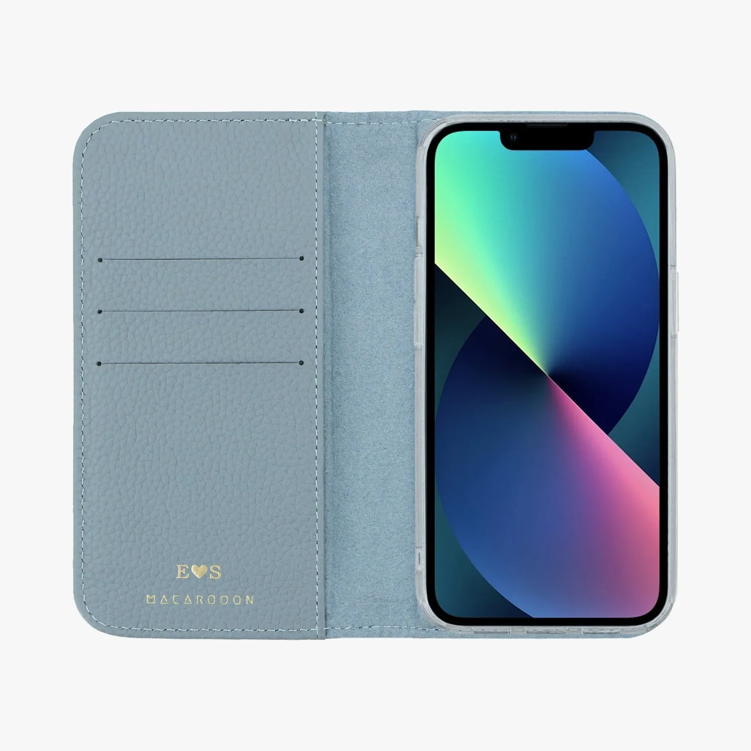 iPhone 14 Plus MagSafe Leather Flip Cover with Clear Case