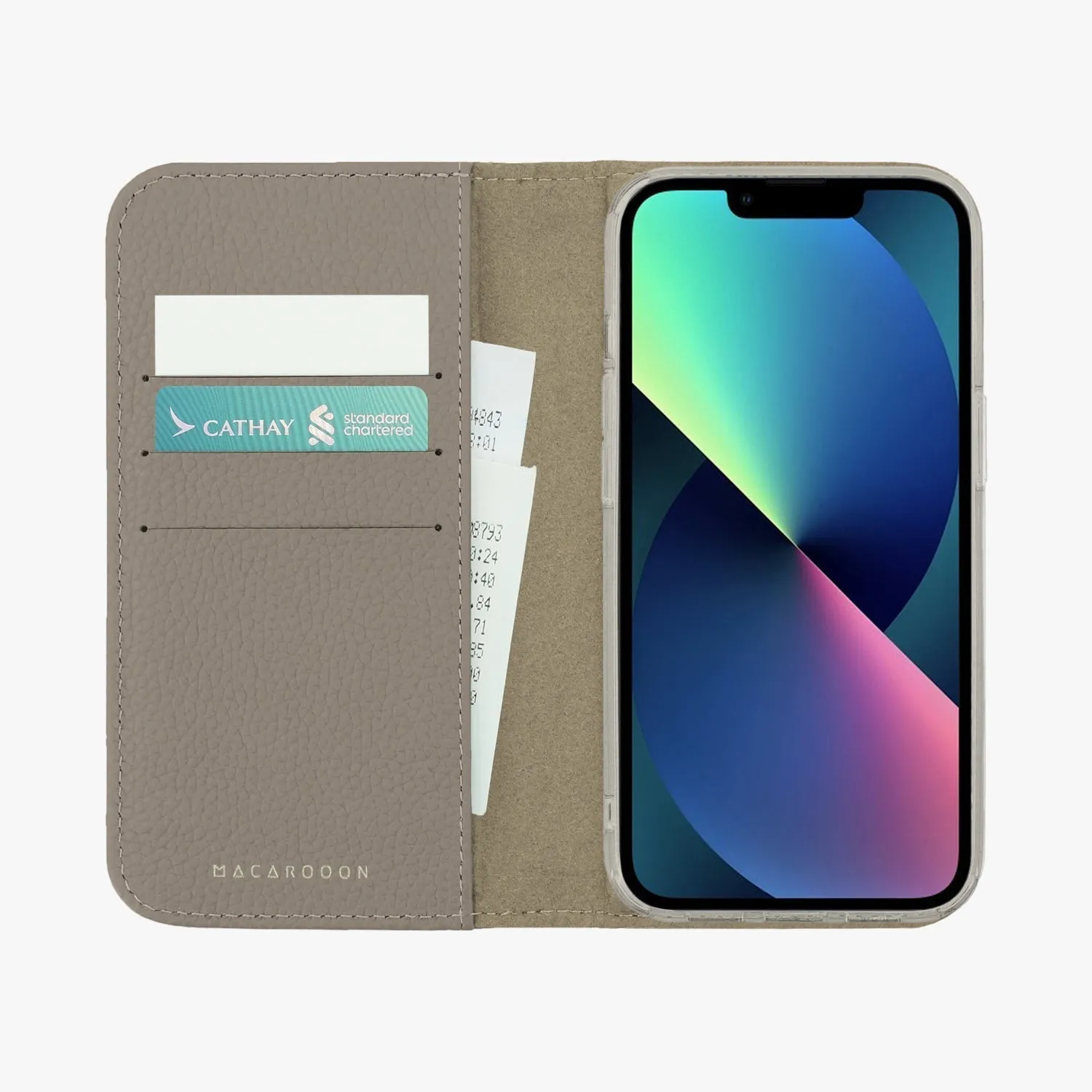 iPhone 14 Plus MagSafe Leather Flip Cover with Clear Case