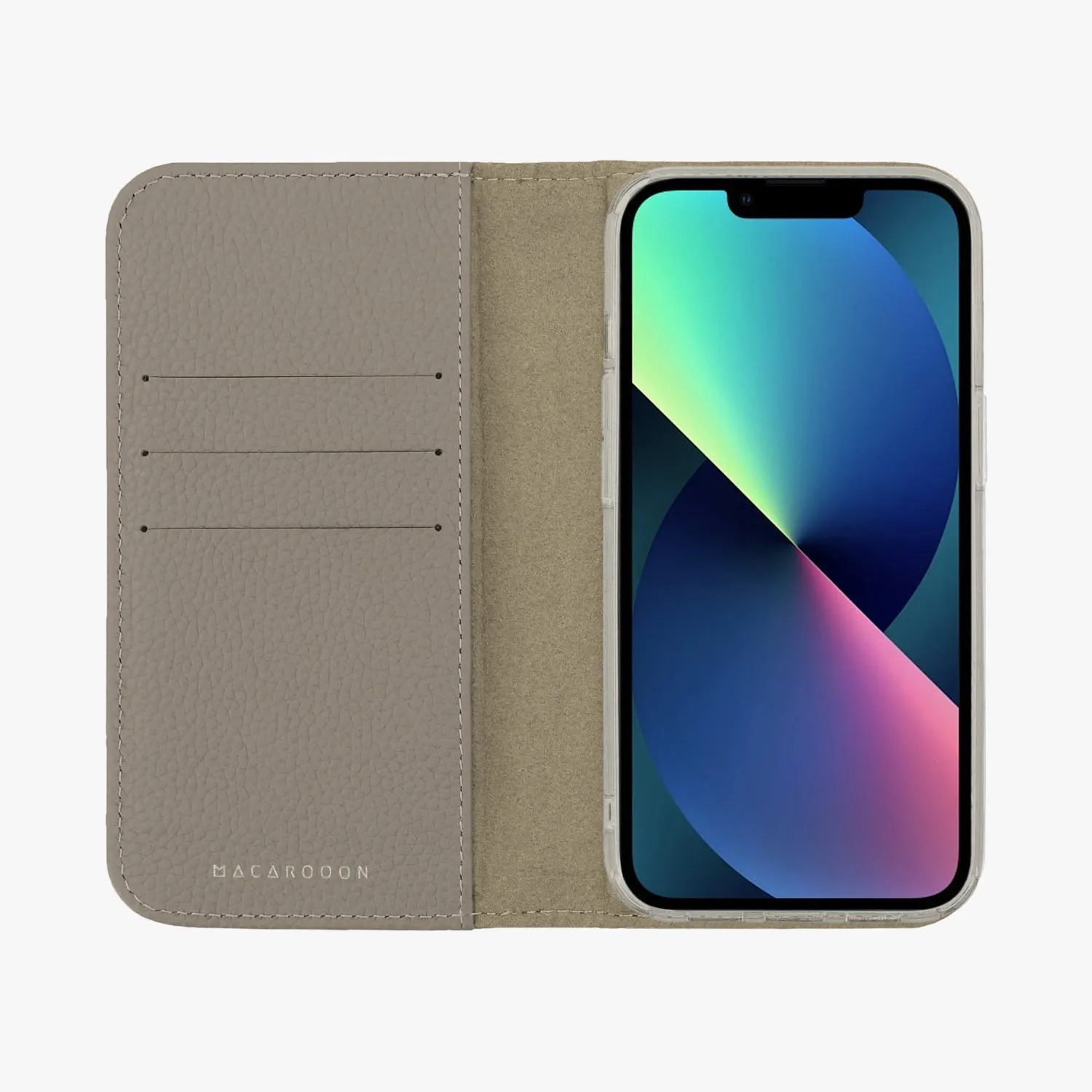 iPhone 14 Plus MagSafe Leather Flip Cover with Clear Case