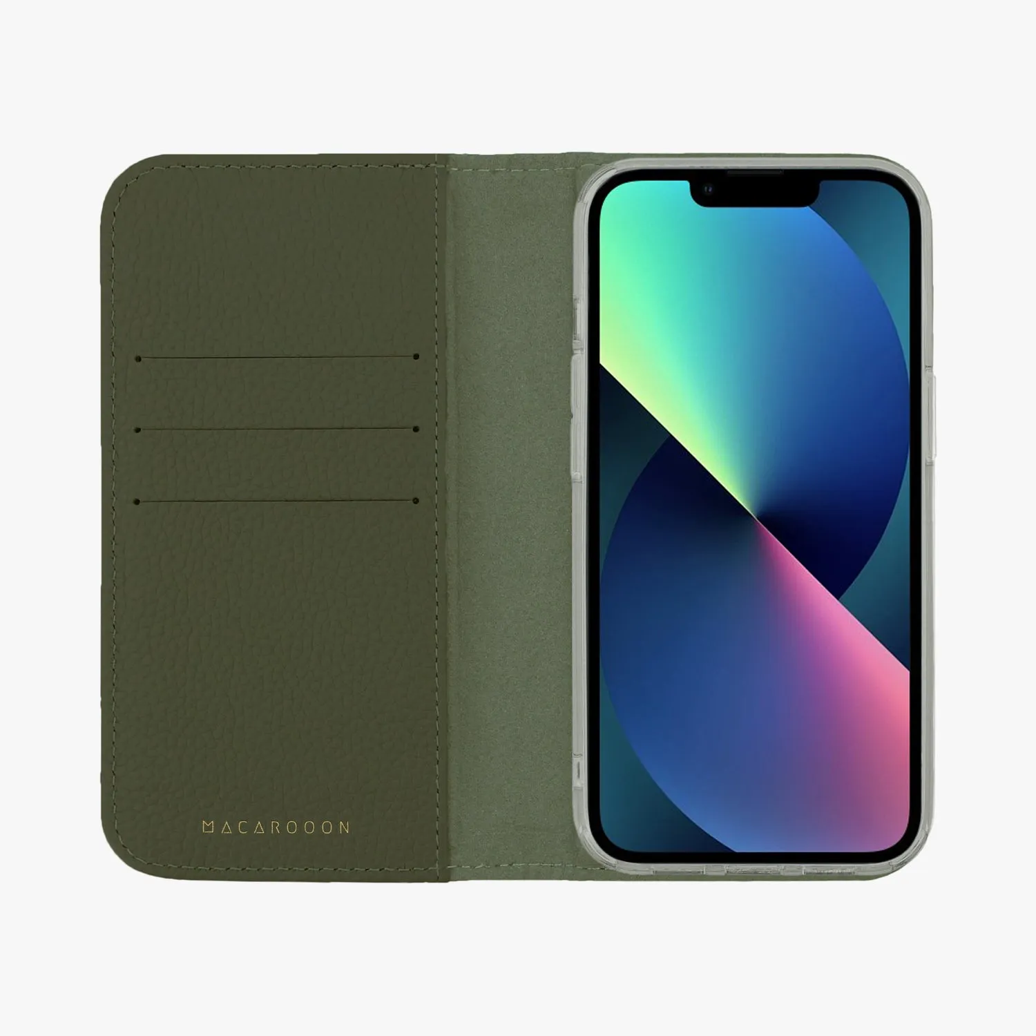 iPhone 14 Plus MagSafe Leather Flip Cover with Clear Case