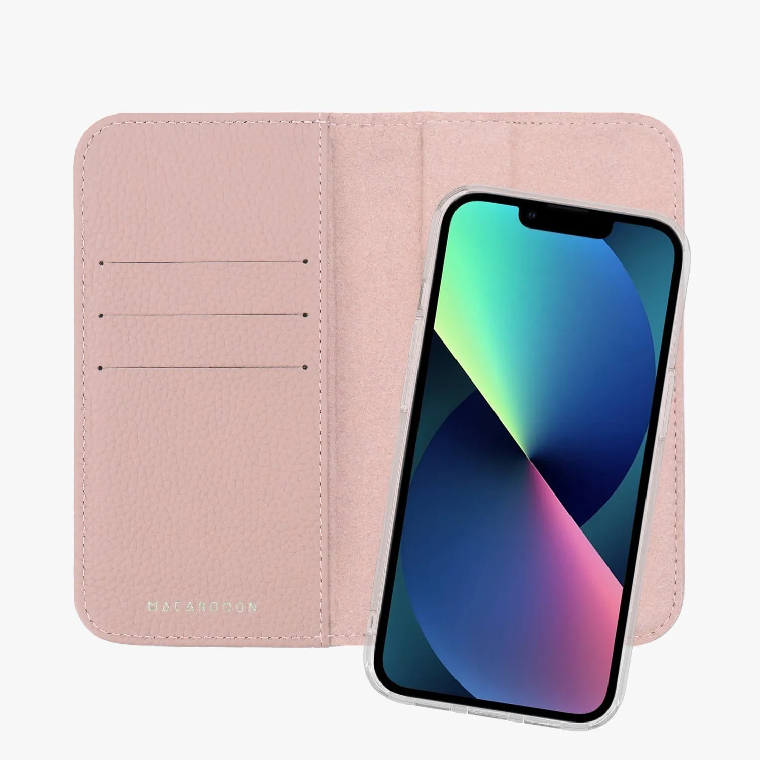 iPhone 14 Plus MagSafe Leather Flip Cover with Clear Case