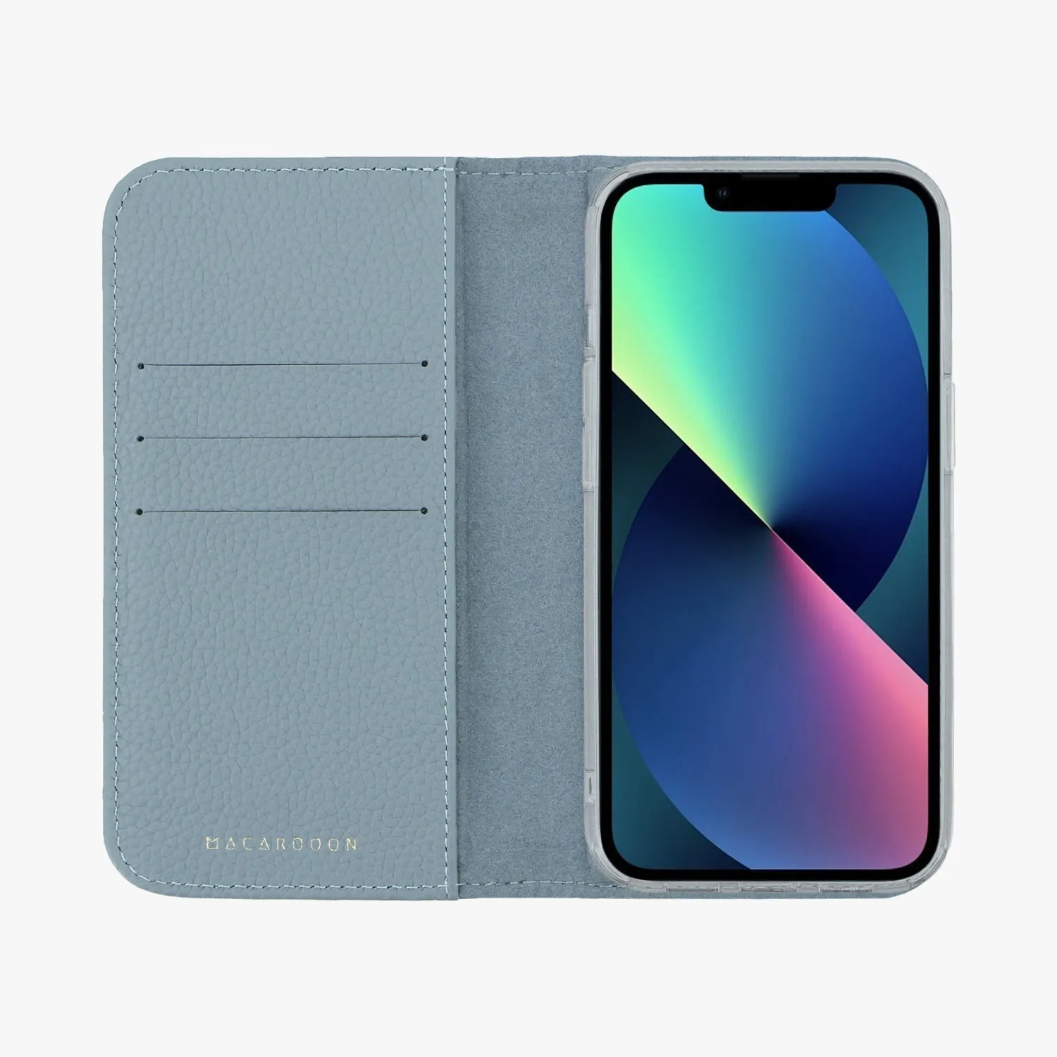 iPhone 14 Plus MagSafe Leather Flip Cover with Clear Case