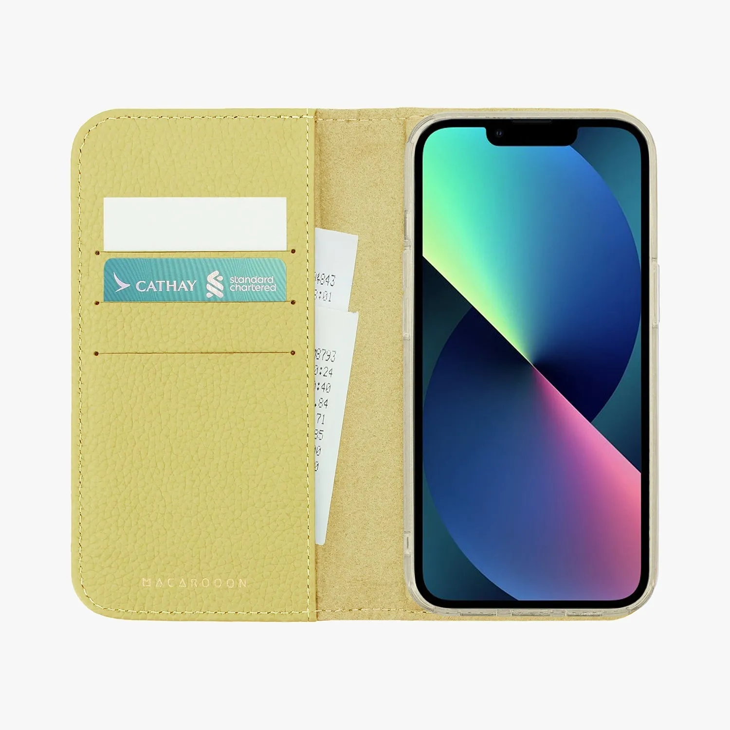 iPhone 14 Plus MagSafe Leather Flip Cover with Clear Case