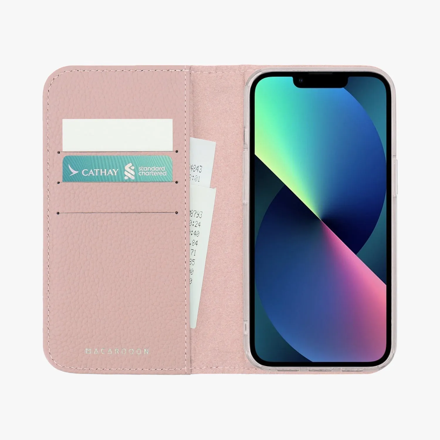 iPhone 14 Plus MagSafe Leather Flip Cover with Clear Case