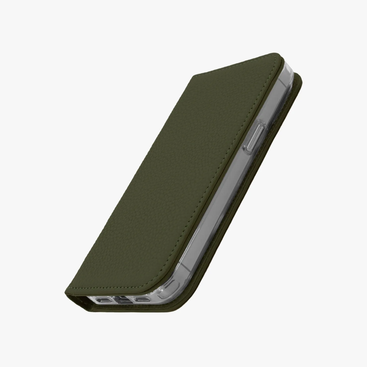 iPhone 14 Plus MagSafe Leather Flip Cover with Clear Case