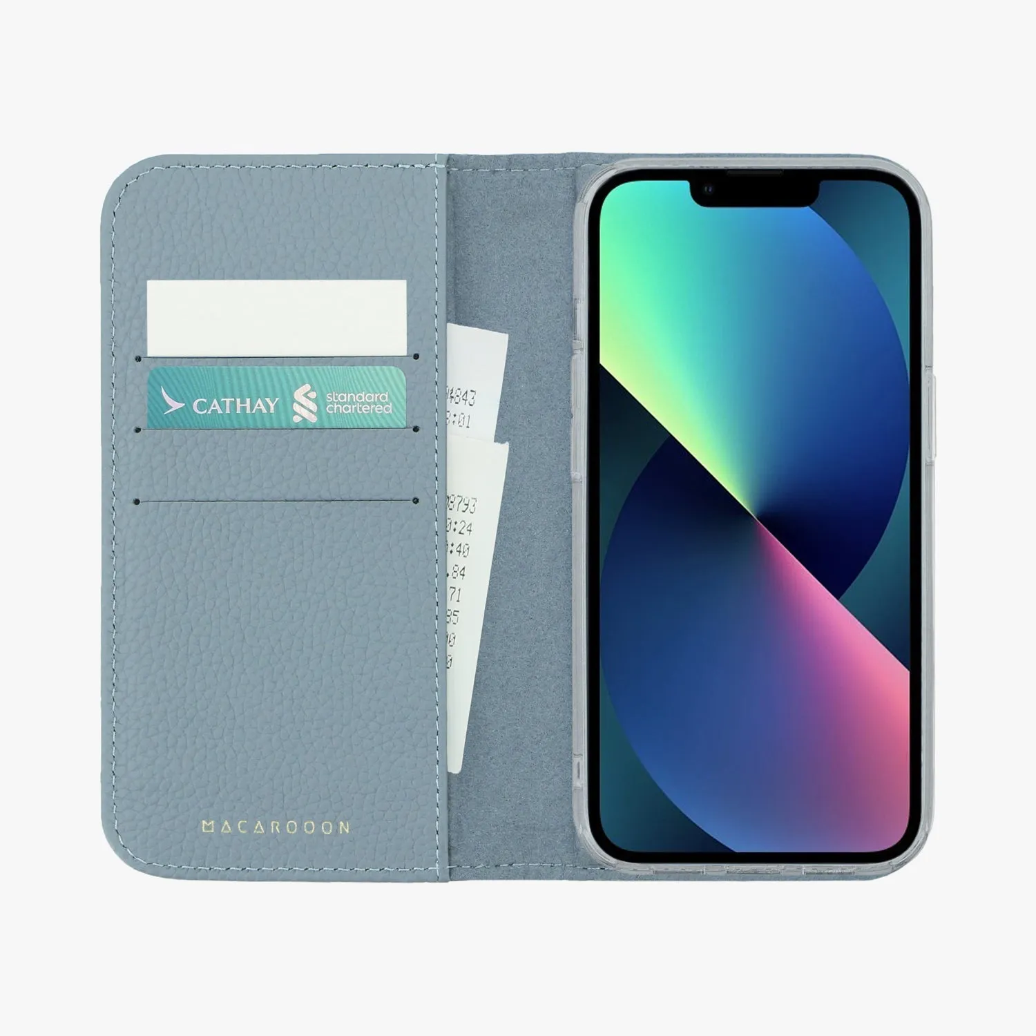 iPhone 14 Plus MagSafe Leather Flip Cover with Clear Case