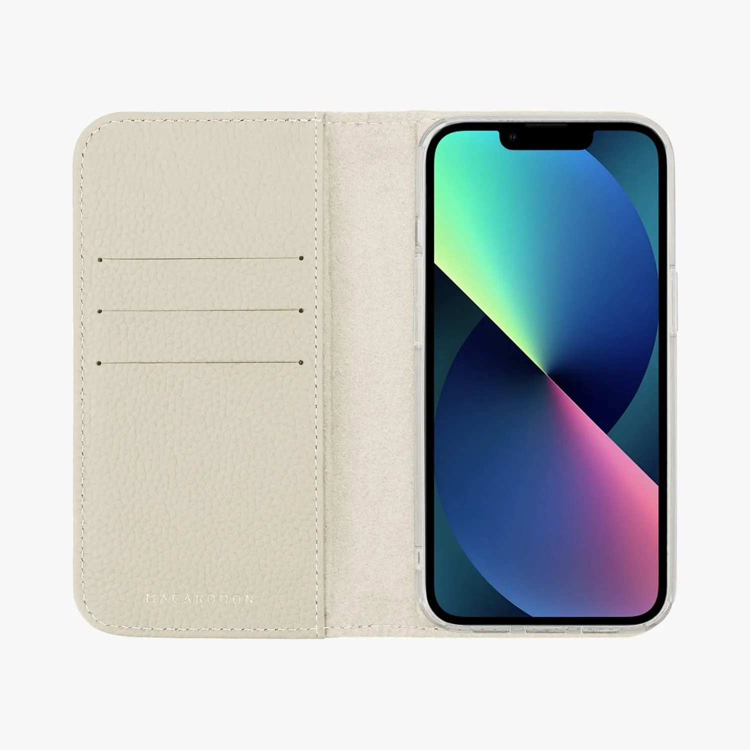 iPhone 14 Plus MagSafe Leather Flip Cover with Clear Case