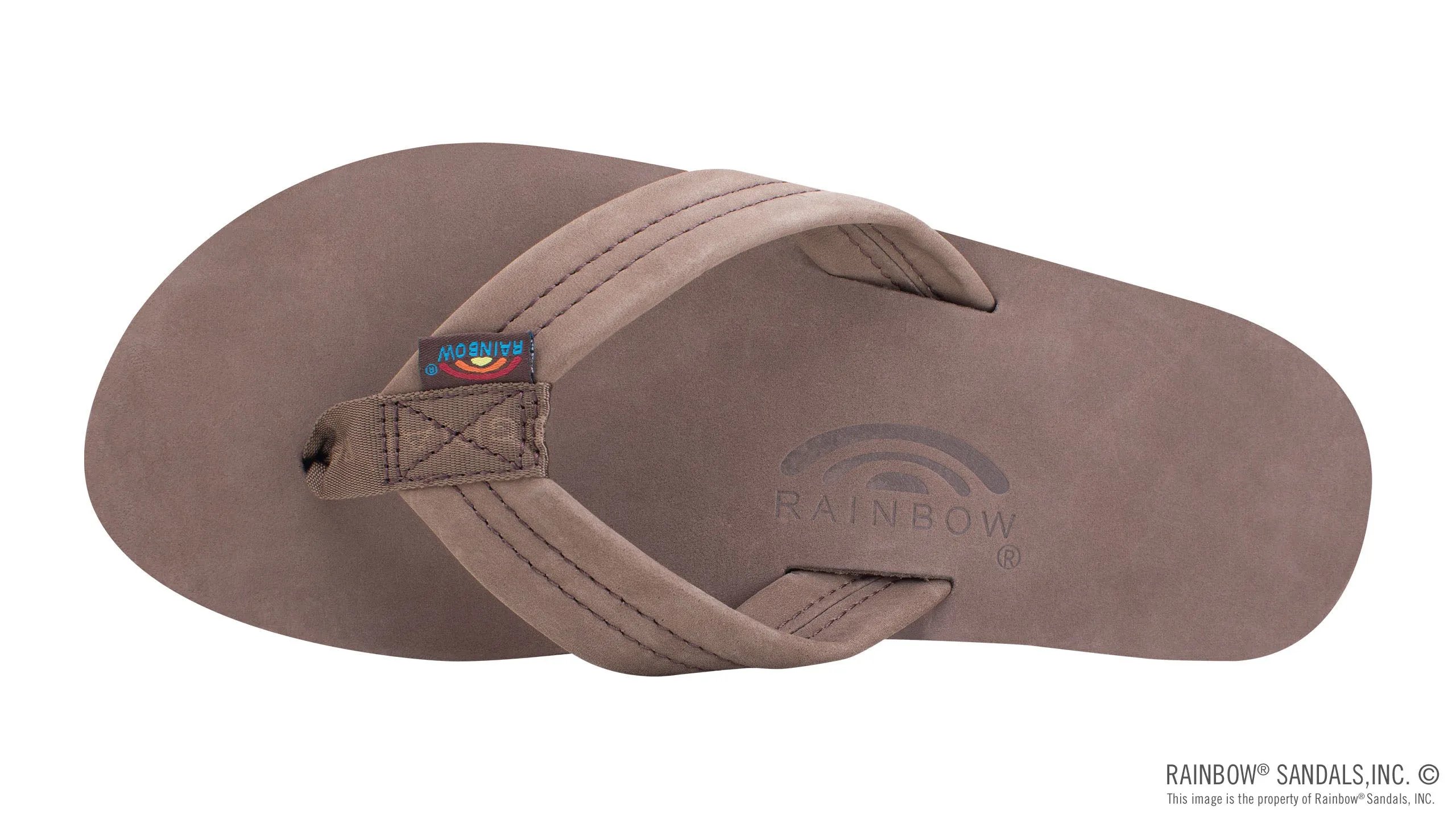 Rainbow Sandals Men's Double Layer Leather- 1" Strap - Expresso