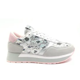 Scarpe Donna Sun68 Sneakers Kate Paillettes Animal Grigio Chiaro