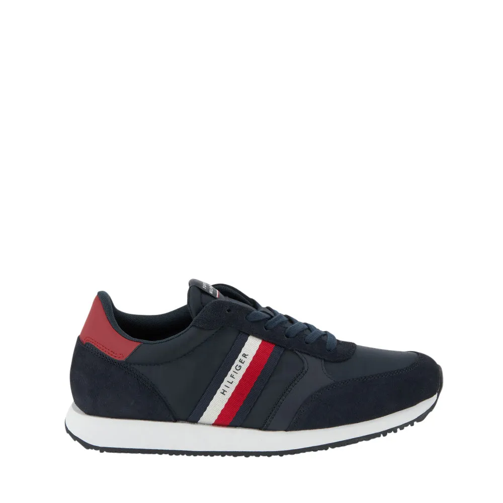 Scarpe Uomo TOMMY HILFIGER Sneakers Running con Nastro Iconico in Tessuto colore Blu